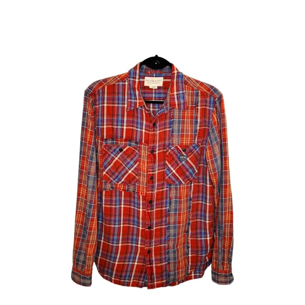 Red Plaid Frayed Button Down | Ralph Lauren | Medium
